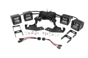 Chevrolet Silverado 3500 HD LED Light Kit - Fog Mount - Rough Country - Dual 2-inch - Black - '11-'14